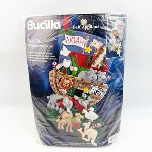 Bucilla Noah’s Ark Felt Applique Christmas Stocking Kit 18” Crafts Animals *READ